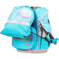 schoolmood 'Lilly' - Meerjungfrau - Timeless Pro Schulranzen-Set 7-tlg. 995g 23,5l hellblau/rosa