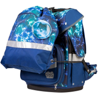 schoolmood 'Felix' - Wolf - Timeless Pro Schulranzen-Set 7-tlg. 995g 23,5l blau/grün