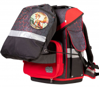 schoolmood 'Mika' - Drache - Timeless Pro Schulranzen-Set 7-tlg. 995g 23,5l anthrazit/rot