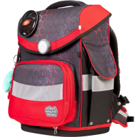 schoolmood 'Mika' - Drache - Timeless Pro Schulranzen-Set 7-tlg. 995g 23,5l anthrazit/rot