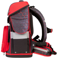 schoolmood 'Mika' - Drache - Timeless Pro Schulranzen-Set 7-tlg. 995g 23,5l anthrazit/rot