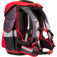 schoolmood 'Mika' - Drache - Timeless Pro Schulranzen-Set 7-tlg. 995g 23,5l anthrazit/rot