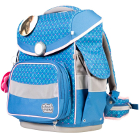 schoolmood 'Mila' - Pferd - Timeless Pro Schulranzen-Set 7-tlg. 995g 23,5l blau/rosa