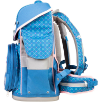 schoolmood 'Mila' - Pferd - Timeless Pro Schulranzen-Set 7-tlg. 995g 23,5l blau/rosa