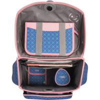 schoolmood 'Mila' - Pferd - Timeless Pro Schulranzen-Set 7-tlg. 995g 23,5l blau/rosa