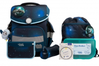 schoolmood 'Moritz' - Weltall - Timeless Pro Schulranzen-Set 7-tlg. 995g 23,5l blau/schwarz