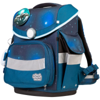 schoolmood 'Moritz' - Weltall - Timeless Pro Schulranzen-Set 7-tlg. 995g 23,5l blau/schwarz