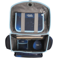 schoolmood 'Moritz' - Weltall - Timeless Pro Schulranzen-Set 7-tlg. 995g 23,5l blau/schwarz