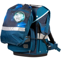 schoolmood 'Moritz' - Weltall - Timeless Pro Schulranzen-Set 7-tlg. 995g 23,5l blau/schwarz