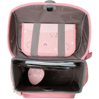 schoolmood 'Rainbow' - Regenbogen - Timeless Pro Schulranzen-Set 7-tlg. 995g 23,5l apricot