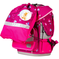 schoolmood 'Klara' - Häschen - Timeless Pro Schulranzen-Set 7-tlg. 995g 23,5l pink