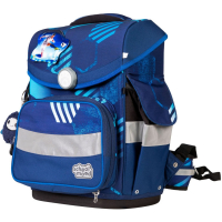 schoolmood 'Jonas' - Fußball - Timeless Pro Schulranzen-Set 7-tlg. 995g 23,5l blau