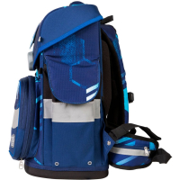 schoolmood 'Jonas' - Fußball - Timeless Pro Schulranzen-Set 7-tlg. 995g 23,5l blau