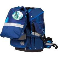 schoolmood 'Jonas' - Fußball - Timeless Pro Schulranzen-Set 7-tlg. 995g 23,5l blau