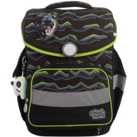 schoolmood 'Finn' - Raubkatze - Timeless Pro Schulranzen-Set 7-tlg. 995g 23,5l schwarz/neongrün