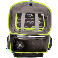 schoolmood 'Finn' - Raubkatze - Timeless Pro Schulranzen-Set 7-tlg. 995g 23,5l schwarz/neongrün