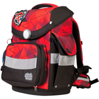 schoolmood 'Kai' - Ninja - Timeless Pro Schulranzen-Set 7-tlg. 995g 23,5l rot-schwarz