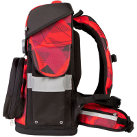 schoolmood 'Kai' - Ninja - Timeless Pro Schulranzen-Set 7-tlg. 995g 23,5l rot-schwarz