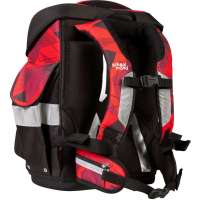 schoolmood 'Kai' - Ninja - Timeless Pro Schulranzen-Set 7-tlg. 995g 23,5l rot-schwarz
