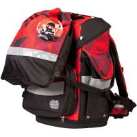 schoolmood 'Kai' - Ninja - Timeless Pro Schulranzen-Set 7-tlg. 995g 23,5l rot-schwarz