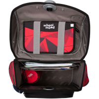 schoolmood 'Kai' - Ninja - Timeless Pro Schulranzen-Set 7-tlg. 995g 23,5l rot-schwarz