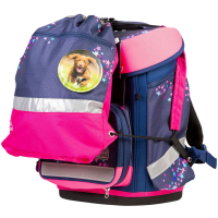 schoolmood 'Leni' - Hund - Champion Maxx Pro Schulranzen-Set 7-tlg. 1.165g 22l blau/pink