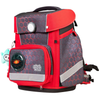 schoolmood 'Mika' - Drache - Champion Maxx Pro Schulranzen-Set 7-tlg. 1.165g 22l anthrazit/rot