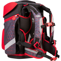 schoolmood 'Mika' - Drache - Champion Maxx Pro Schulranzen-Set 7-tlg. 1.165g 22l anthrazit/rot