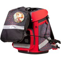 schoolmood 'Mika' - Drache - Champion Maxx Pro Schulranzen-Set 7-tlg. 1.165g 22l anthrazit/rot