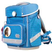 schoolmood 'Mila' - Pferd - Champion Maxx Pro Schulranzen-Set 7-tlg. 1.165g 22l blau/rosa