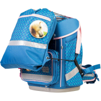 schoolmood 'Mila' - Pferd - Champion Maxx Pro Schulranzen-Set 7-tlg. 1.165g 22l blau/rosa