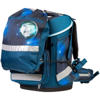 schoolmood 'Moritz' - Weltall - Champion Maxx Pro Schulranzen-Set 7-tlg. 1.165g 22l blau