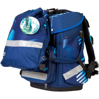 schoolmood 'Jonas' - Fußball Champion Maxx Pro Schulranzen-Set 7-tlg. 1.165g 22l blau
