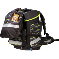 schoolmood 'Finn' - Raubkatze - Champion Maxx Pro Schulranzen-Set 7-tlg. 1.165g 22l schwarz/neongrün