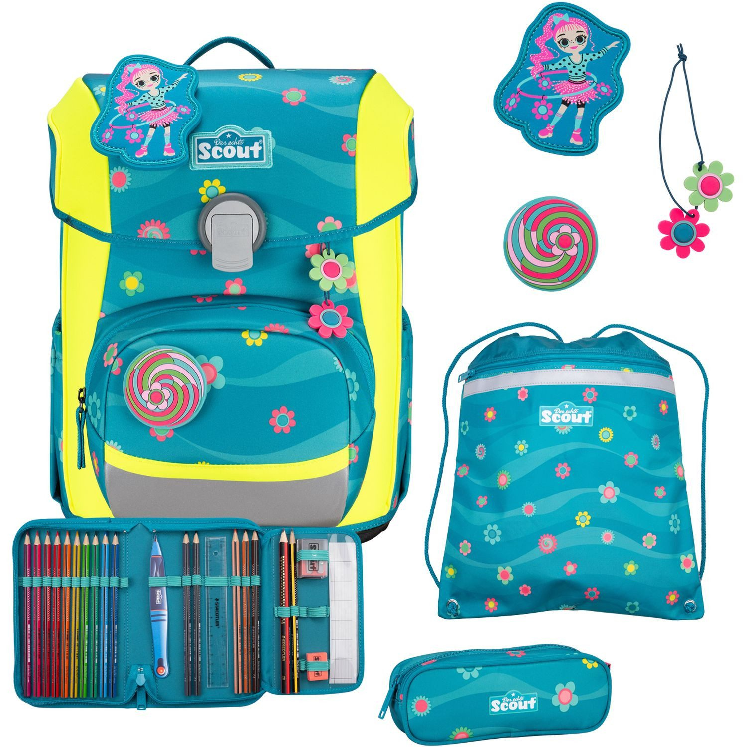 Scout 'Neo Set DIN' Schulranzenset 4tlg.1,2kg Little Flowers