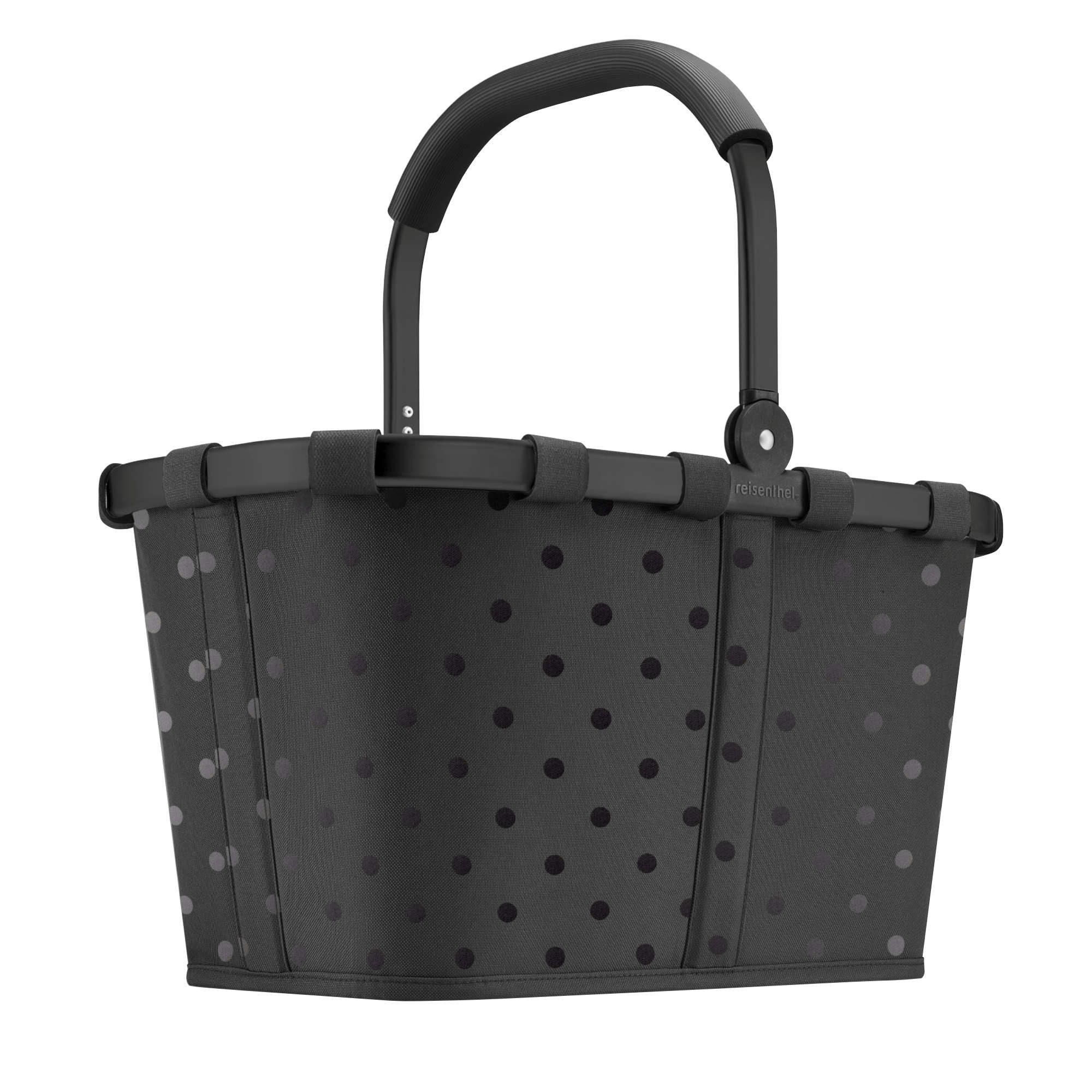Reisenthel 'Carrybag' Einkaufskorb mit Alurahmen 22l glossy dots black