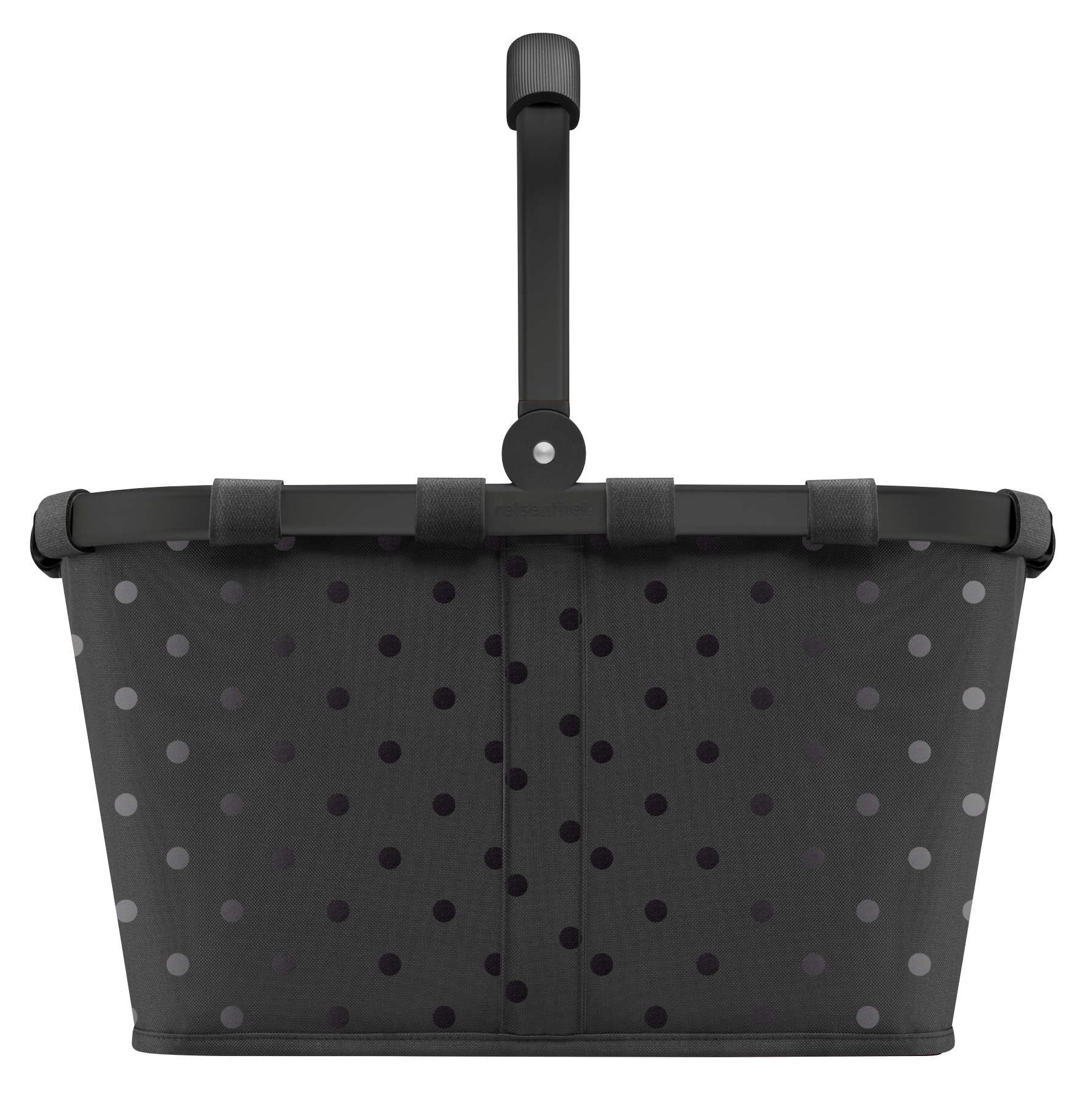 Reisenthel 'Carrybag' Einkaufskorb mit Alurahmen 22l glossy dots black