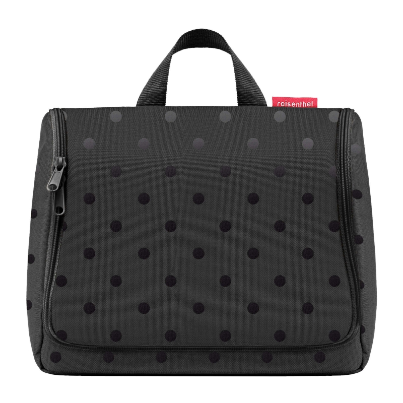 Reisenthel 'Toiletbag XL' glossy dots black