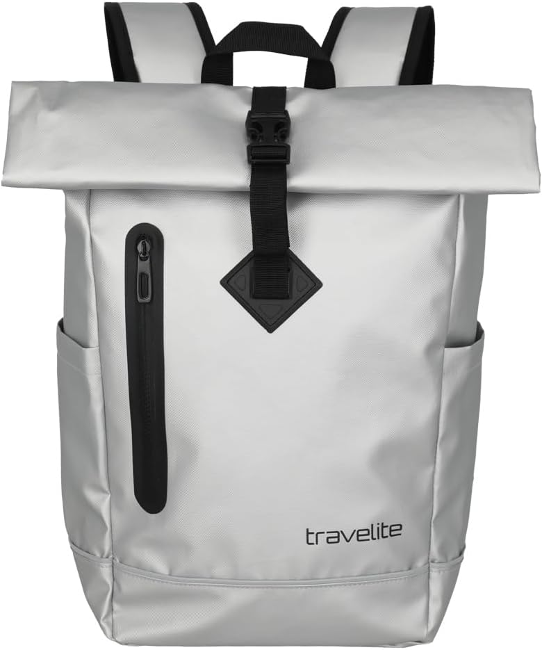 Travelite 'Basics' Rollup Rucksack Planenmaterial 19l silber