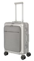 Travelite 'Next 2.0' 4-Rad-Bordtrolley mit Vortasche S 55cm 4,6kg 41l  Aluminium silber