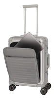Travelite 'Next 2.0' 4-Rad-Bordtrolley mit Vortasche S 55cm 4,6kg 41l  Aluminium silber