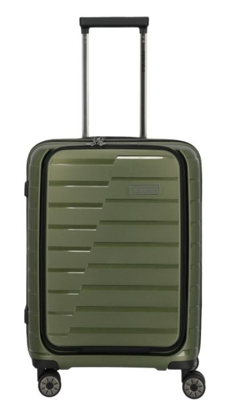 Travelite 'Air Base' 4-Rad-Bordtrolley S mit Vortasche 55cm 2,6kg 43l olive