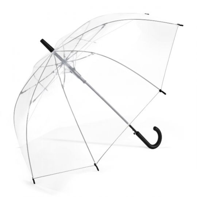 happy rain 'Essentials Long AC Clear' Regenschirm Schwarz