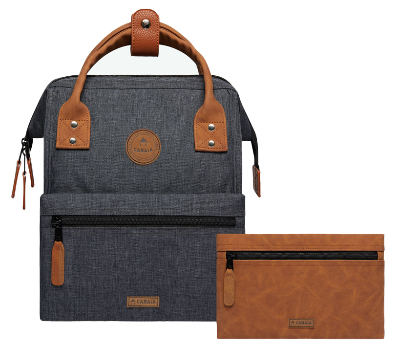 CABAIA 'London' Adventurer Rucksack M mit Vortasche wechselbar black melanged