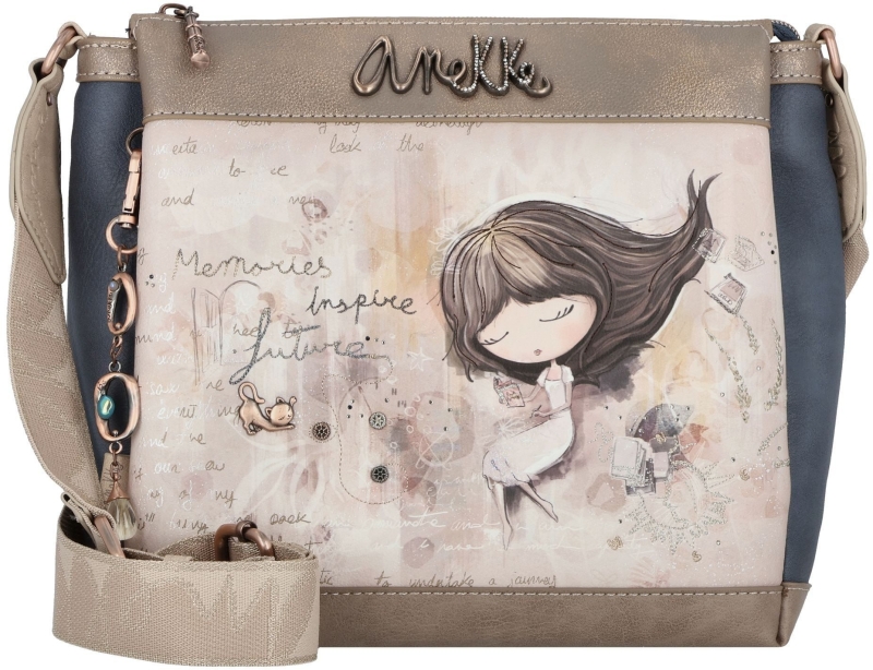 Anekke 'Memories' Umhängetasche creme/blau