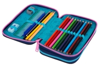 Mc Neill 'Stitch' Design Nr. 268 Etui gefüllt, Jumper mit 2 Reißverschlüssen blau 