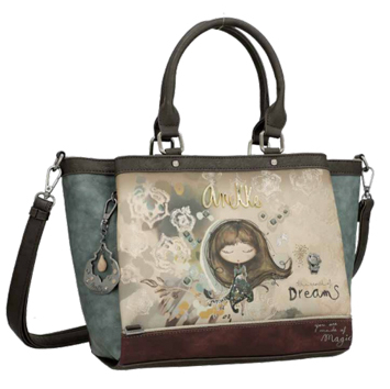 Anekke 'Real' Henkeltasche gestanzt Comicprint beige
