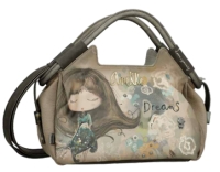 Anekke 'Real' Henkeltasche gestanzt Comicprint beige