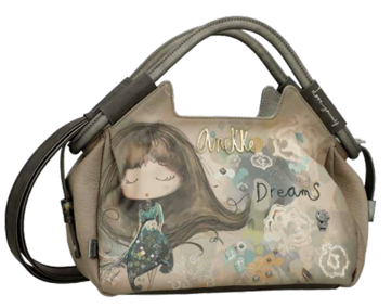 Anekke 'Real' Henkeltasche gestanzt Comicprint beige
