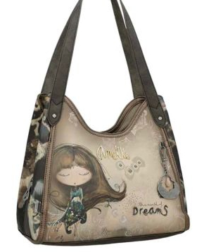 Anekke 'Real' Shoppertasche gestanzt Comicprint beige